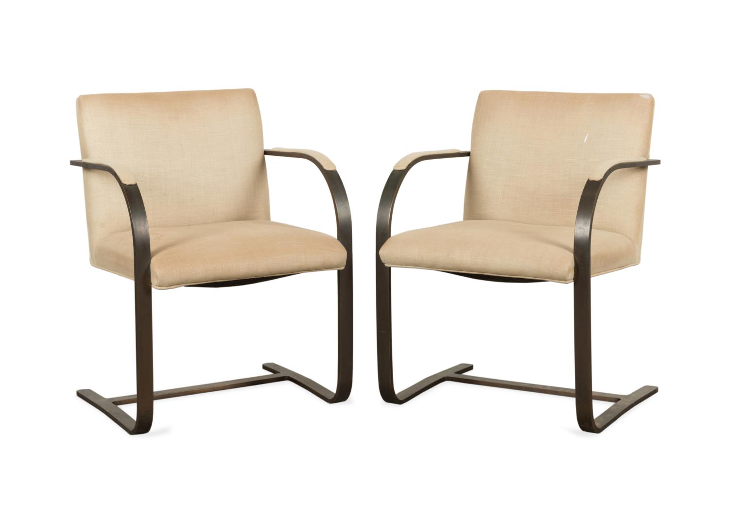 PAIR KNOLL BRNO CHROME UPHOLSTERED 2f9763