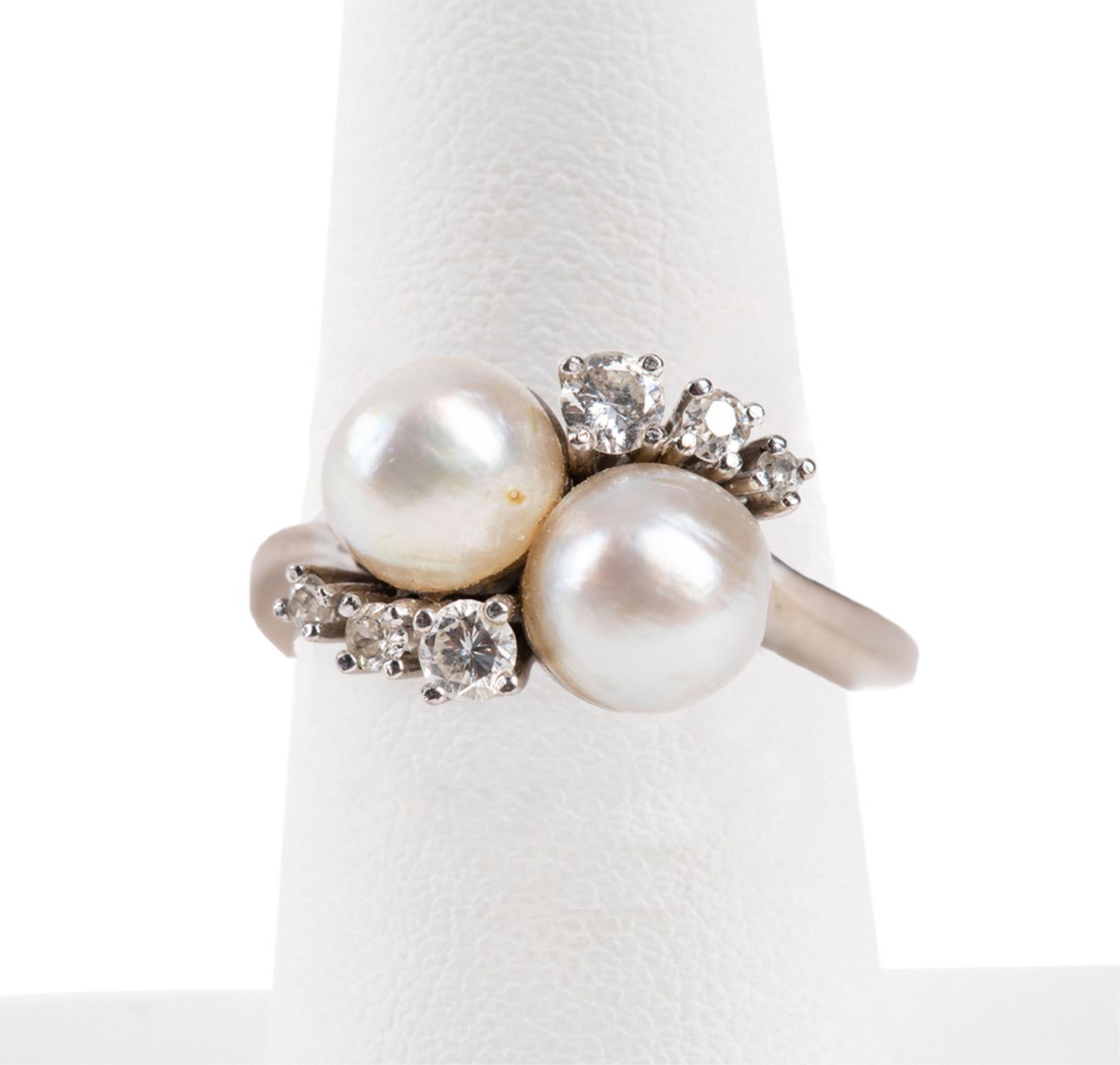 18K WHITE GOLD DOUBLE PEARL  2f980f