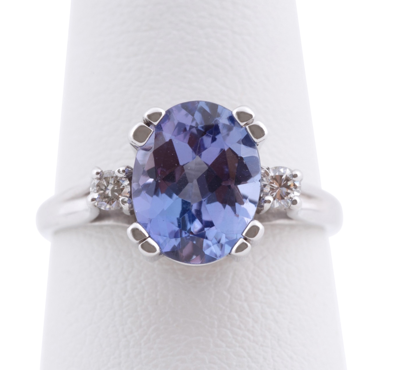 OVAL TANZANITE DIAMOND 14K WHITE 2f982c