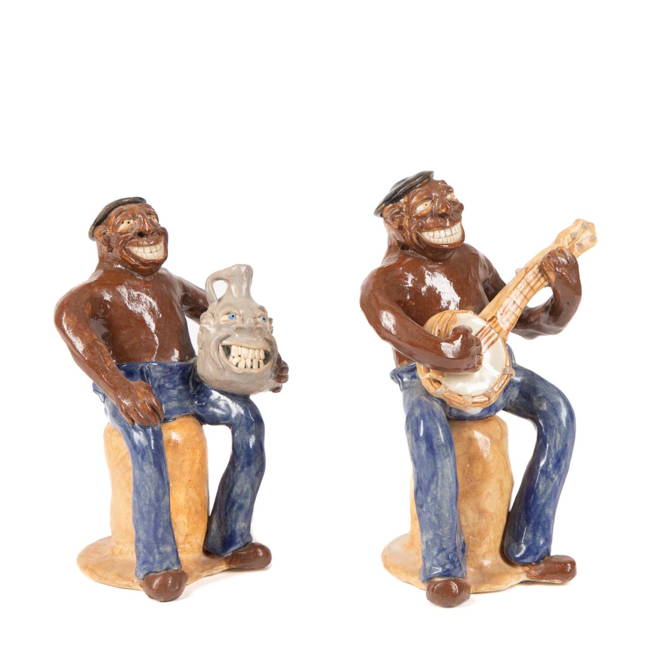 PAIR STACY LAMBERT FOLK ART FIGURES 2f9841