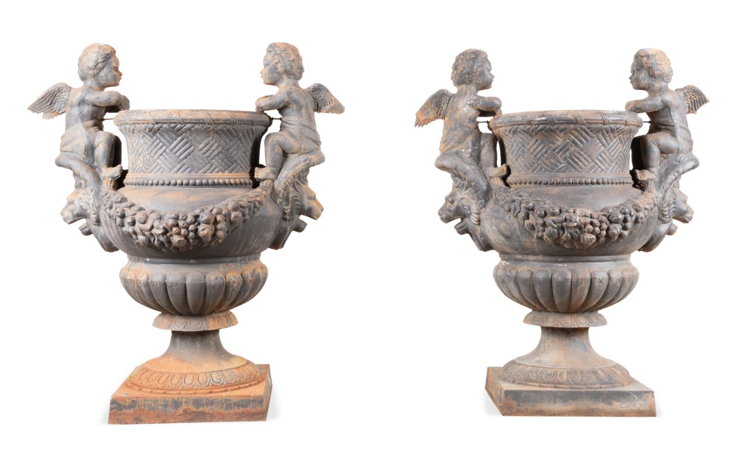 PAIR MONUMENTAL BAROQUE STYLE IRON 2f9872