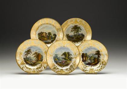 Five Derby porcelain cabinet plates