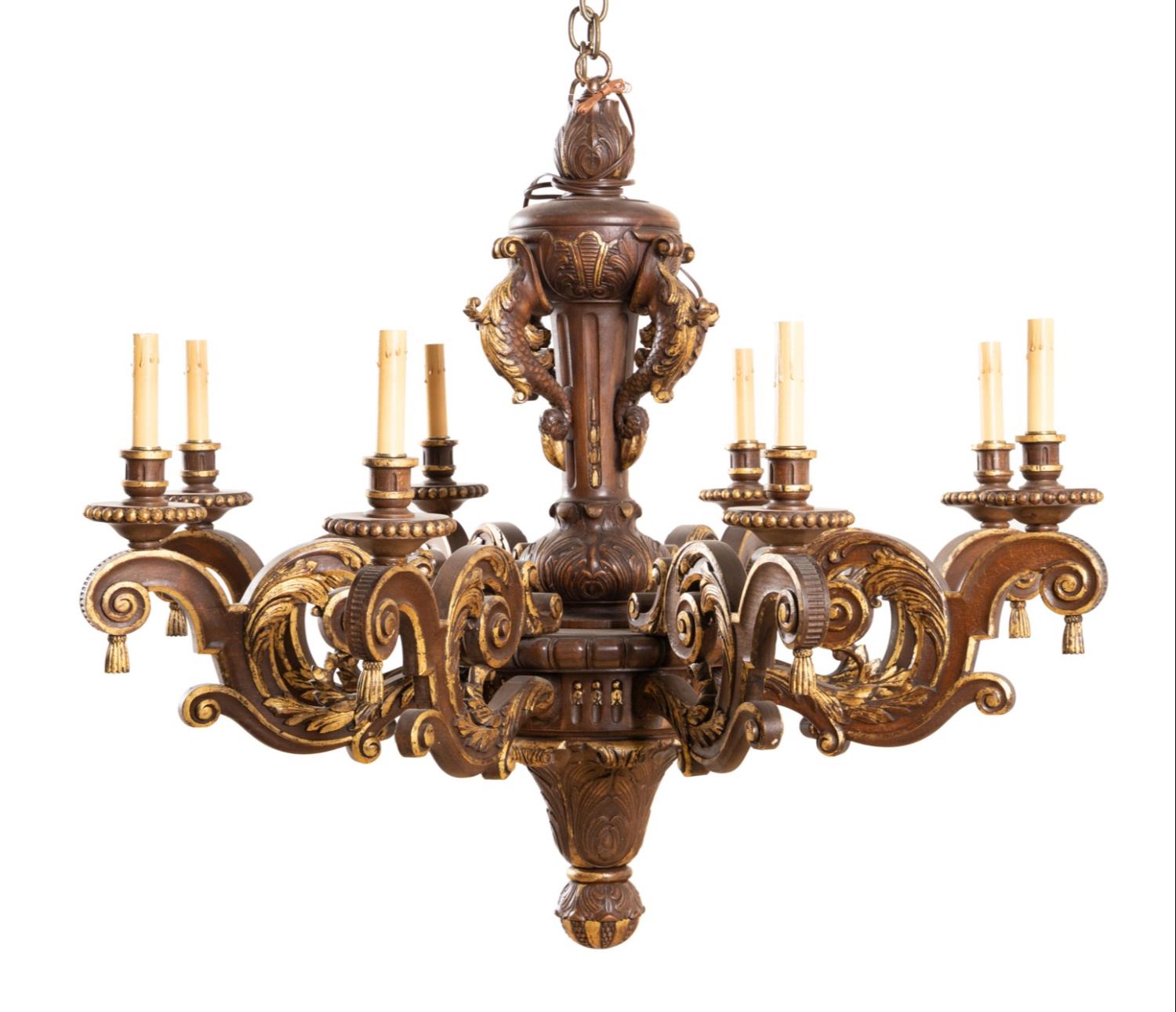 BAROQUE STYLE PARCEL GILT CHANDELIER  2f98a4