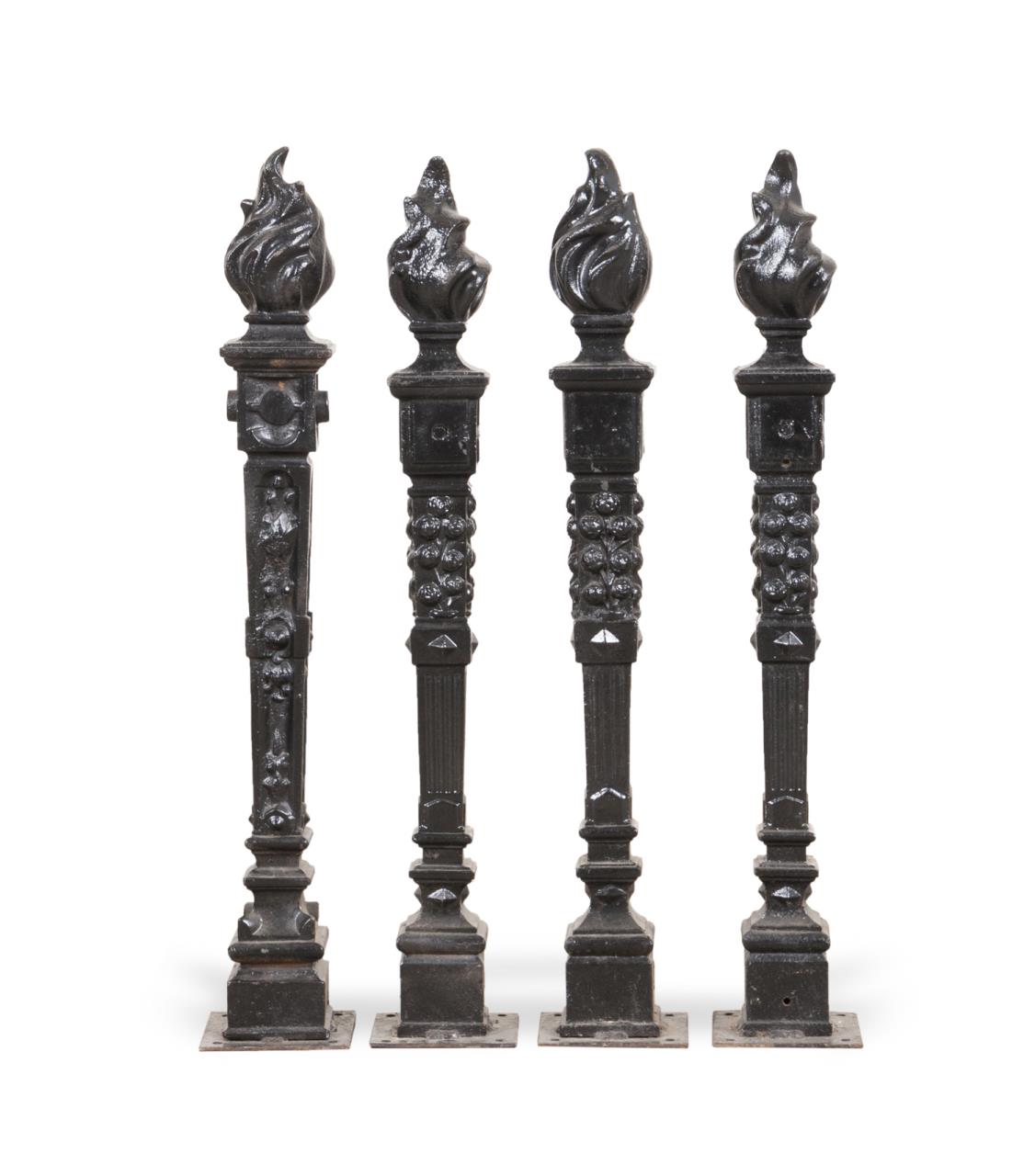FOUR 19TH C FRENCH IRON ARCHITECTURAL 2f98eb