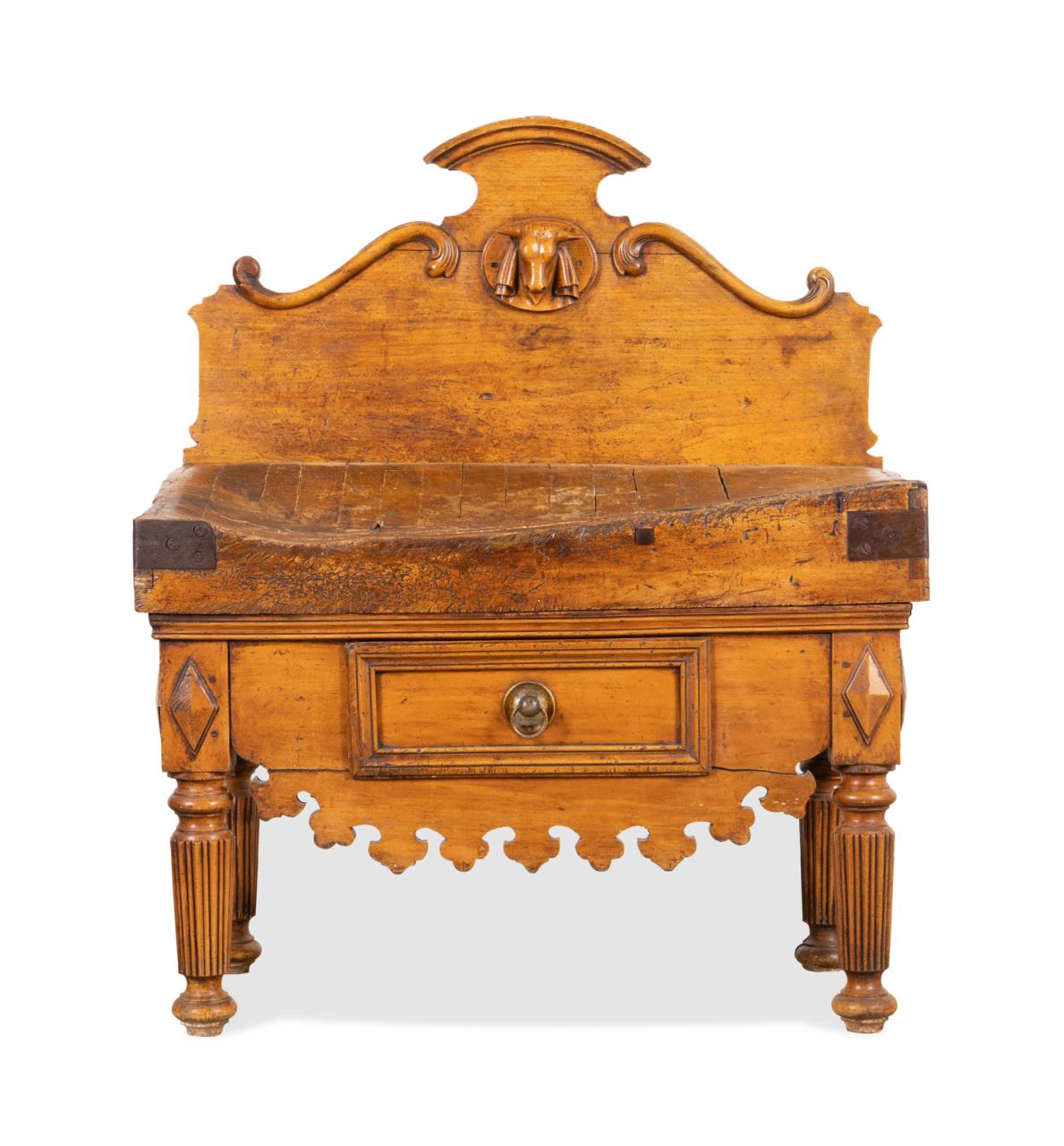 19TH C. FRENCH WOODEN BILLOT DE