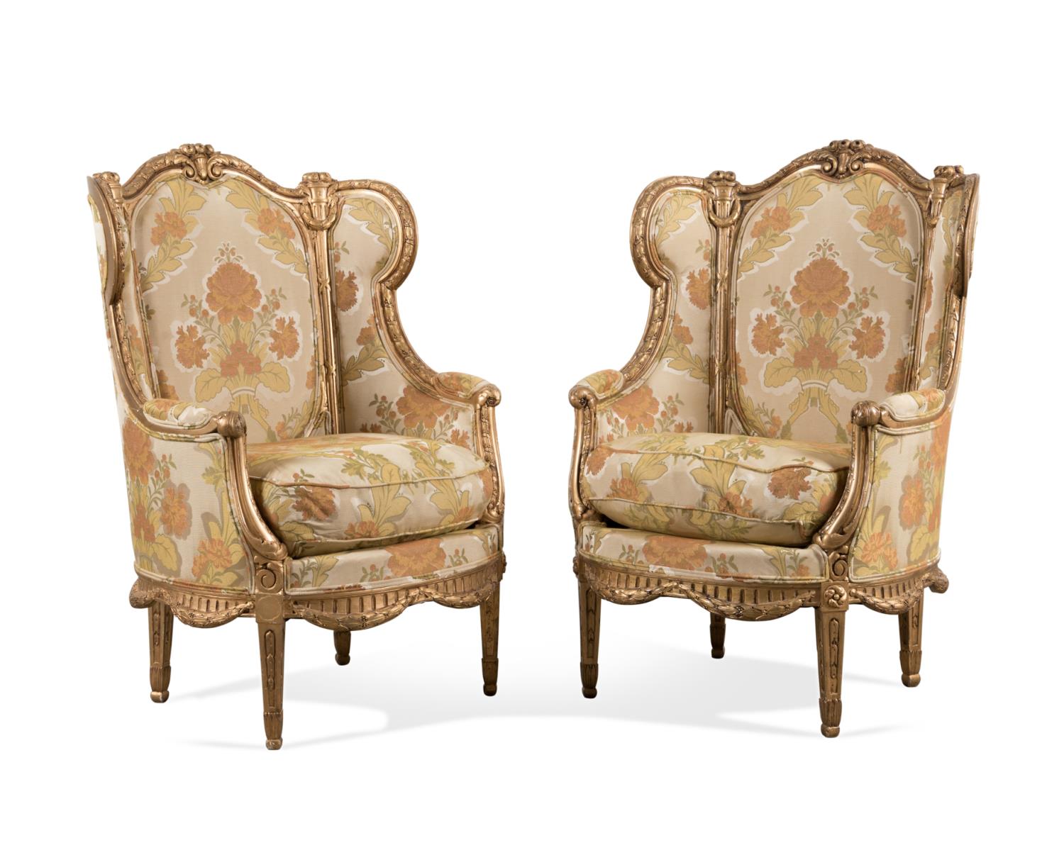 PAIR LOUIS XVI STYLE GILDED CONFESSIONAL 2f9909
