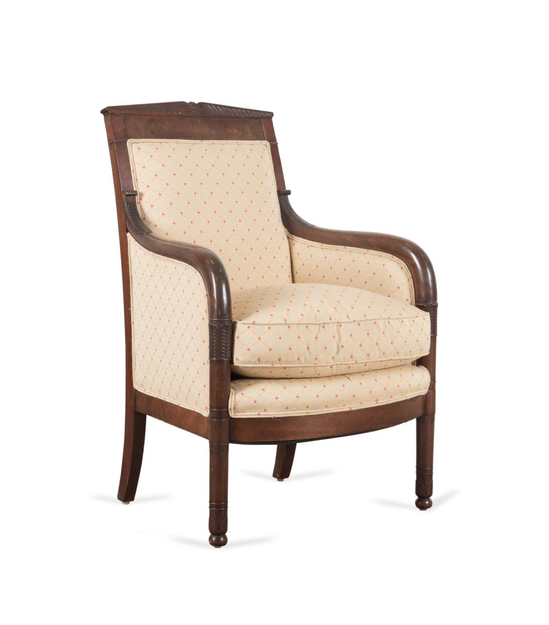 EMPIRE STYLE MAHOGANY UPHOLSTERED 2f9924