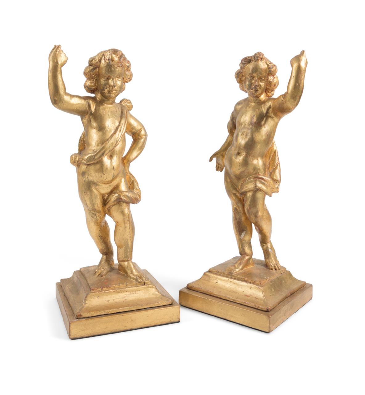 PAIR 19TH C ITALIAN GILTWOOD PUTTI 2f9955