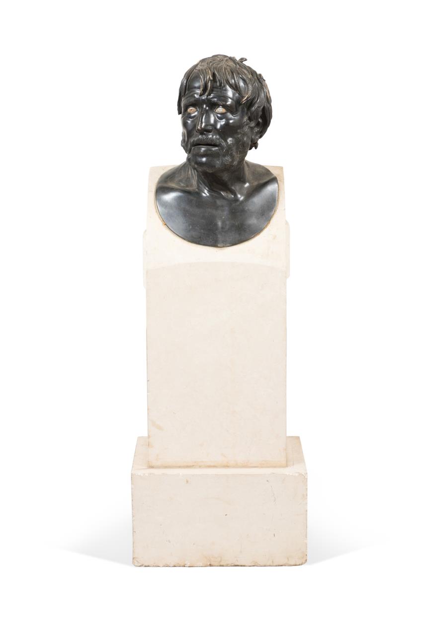 19TH C BRONZE BUST OF LUCIUS SENECA