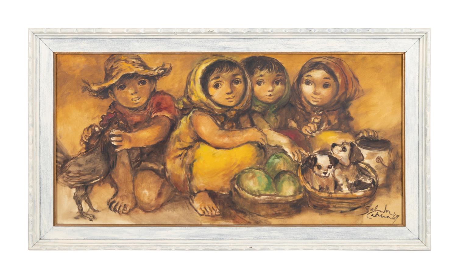 S. CABRERA "CHILDREN WITH MANGOS