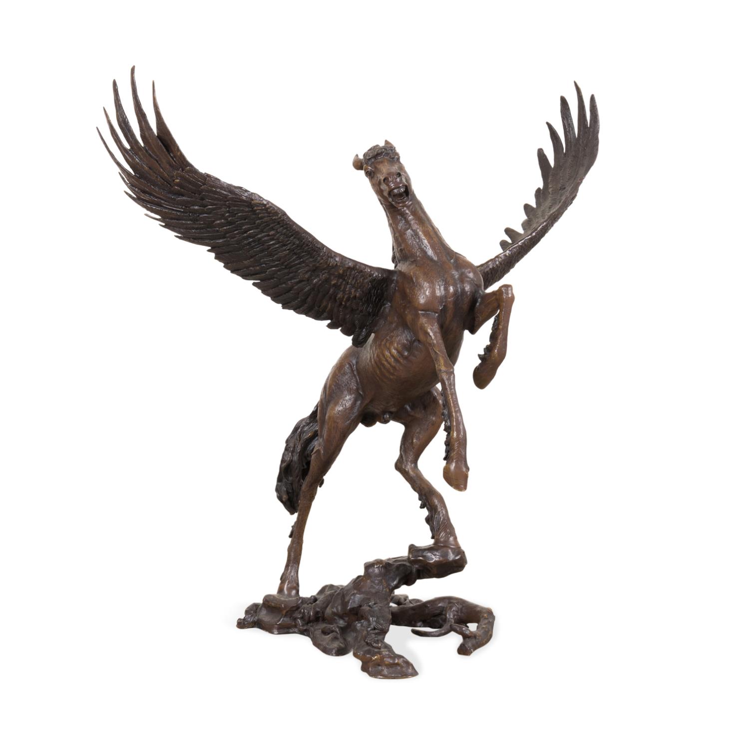 LARGE "PEGASUS" BRONZE-TONE SCULPTURE