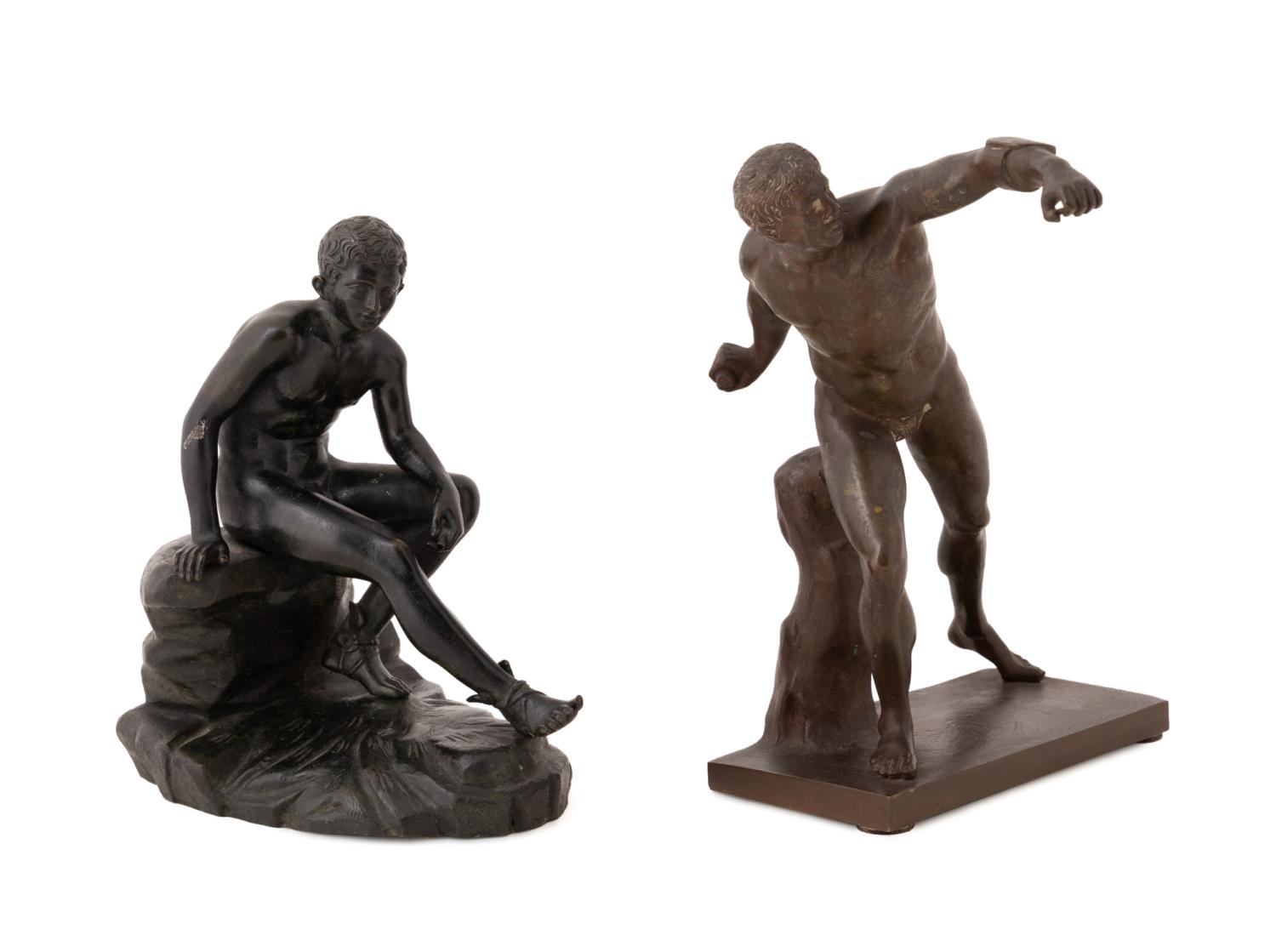 TWO BRONZE SCULPTURES OF CLASSICAL 2f99ca