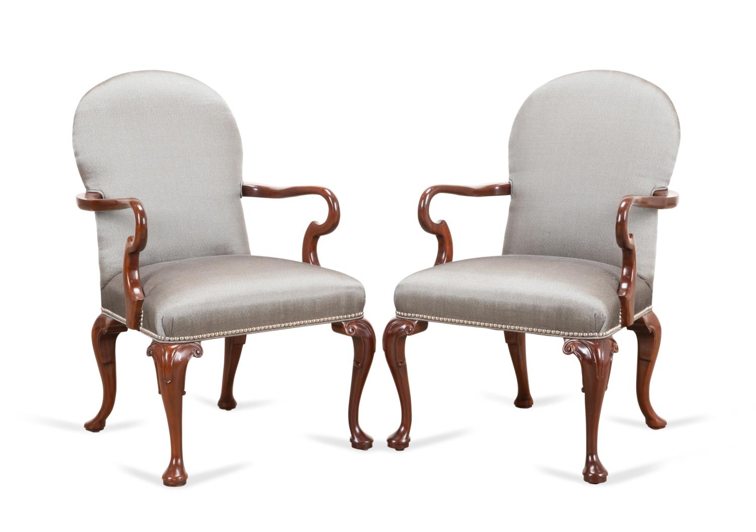 PAIR QUEEN ANNE STYLE MAHOGANY 2f99e6