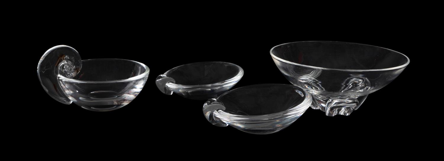 4PCS STEUBEN COLORLESS GLASS BOWLS 2f9a05