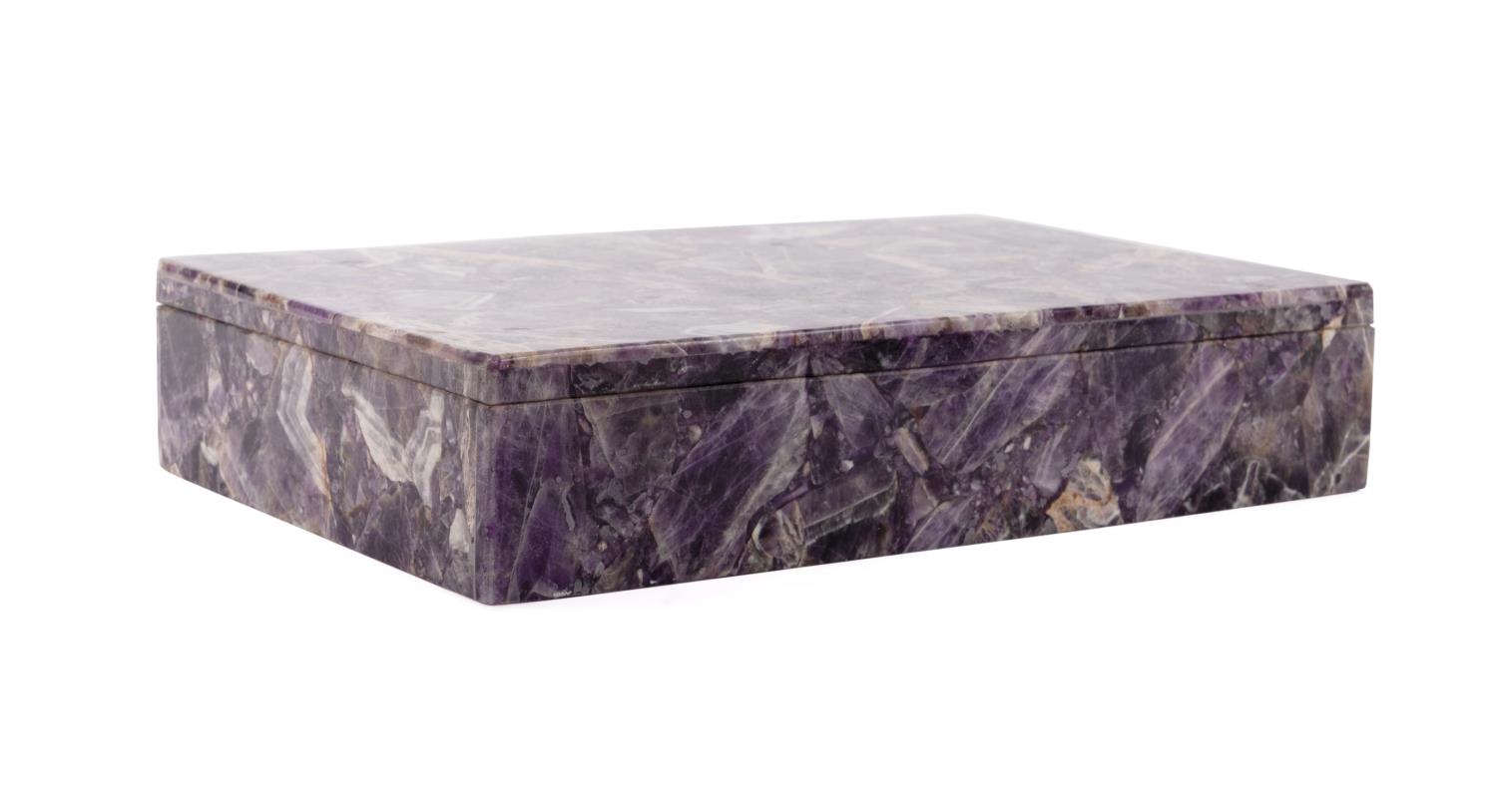 LARGE BANDED AMETHYST GEMSTONE BOX Large