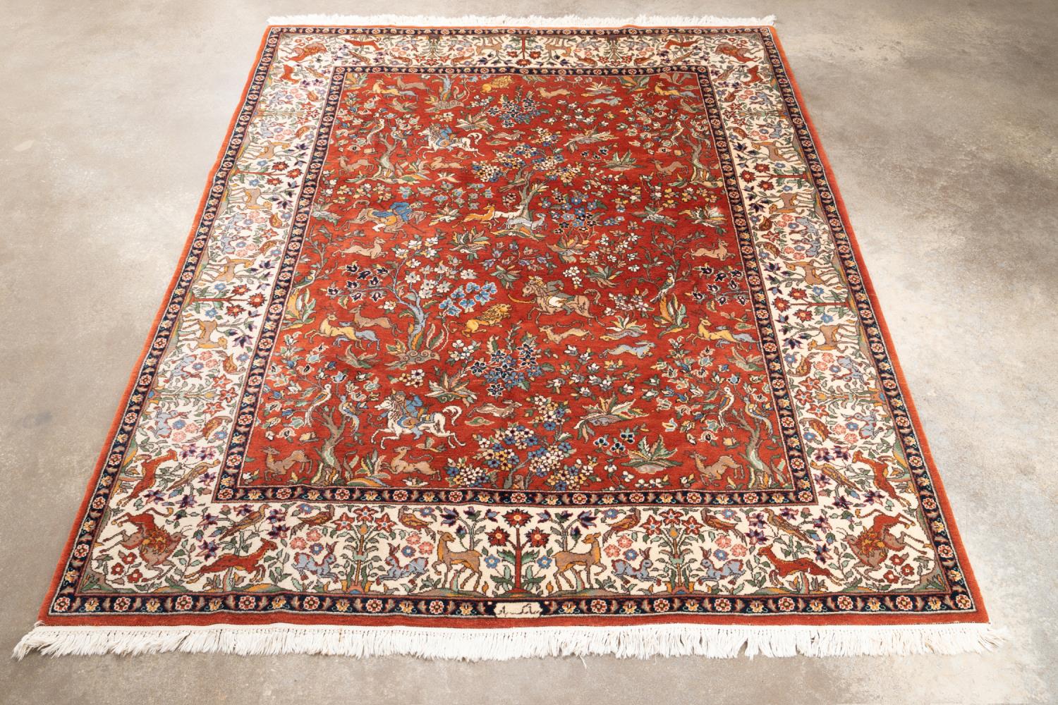 HAND KNOTTED WOOL SIGNED SINO TABRIZ 2f9aa0