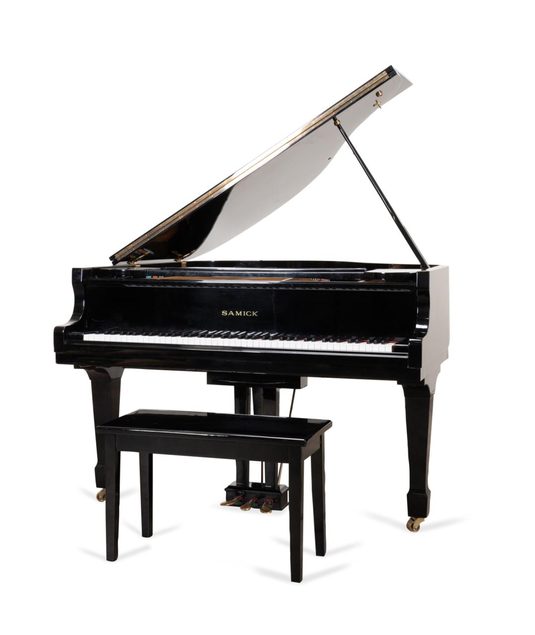 SAMICK EBONY BABY GRAND PIANO W/