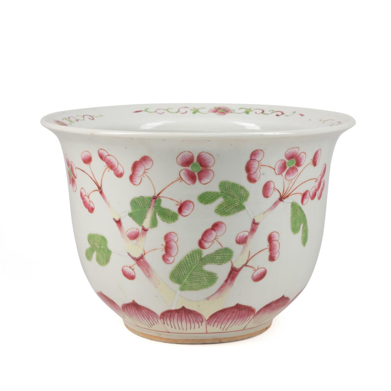 CHINESE FAMILLE ROSE FLORAL JARDINIERE