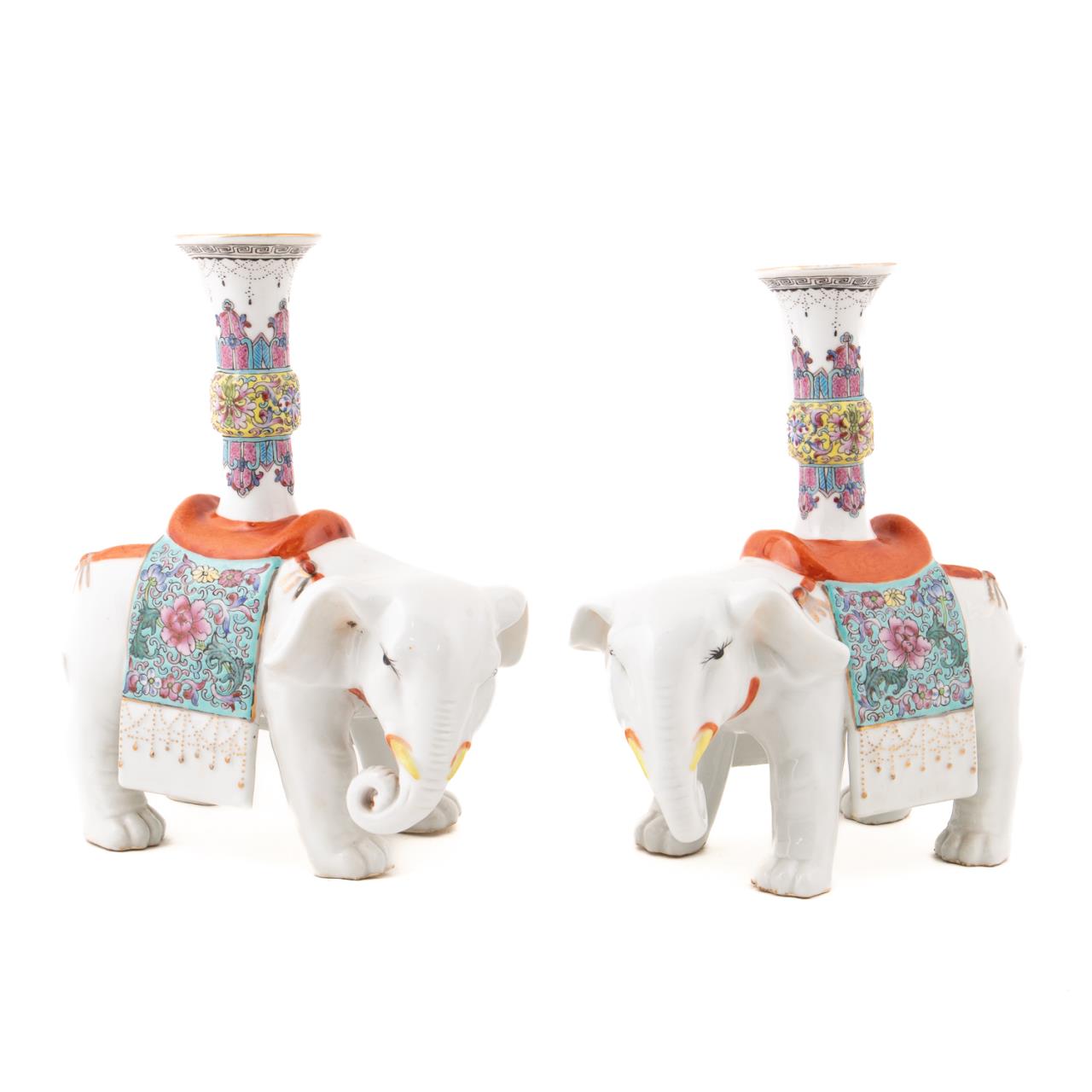 PAIR FAMILLE ROSE ELEPHANT JOSS 2f9b6e