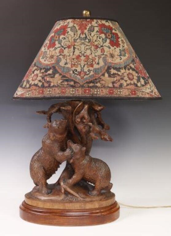 BLACK FOREST CARVED BEARS ONE LIGHT 2f74a7