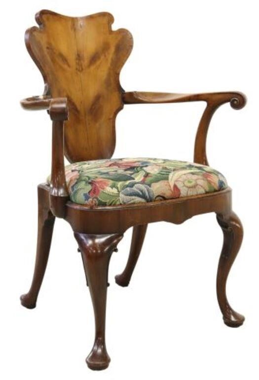 ENGLISH GEORGE I STYLE OPEN ARMCHAIRGeorge
