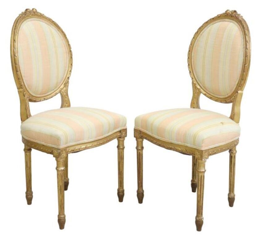  2 FRENCH LOUIS XVI STYLE GILTWOOD 2f74da