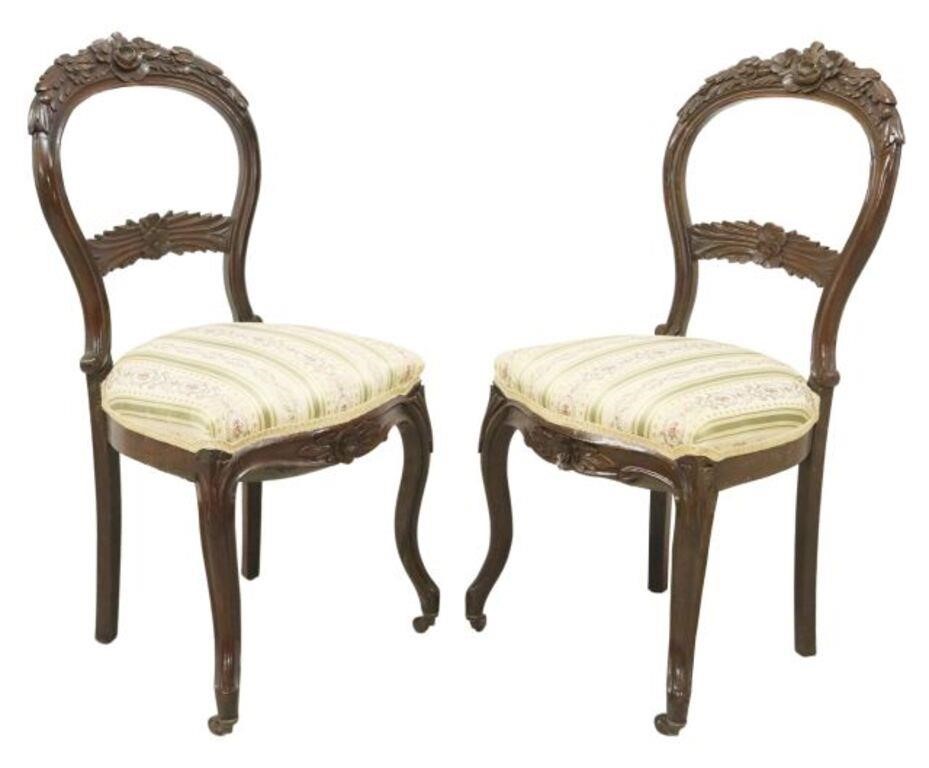 2 VICTORIAN FLORAL CARVED PARLOR 2f74f9