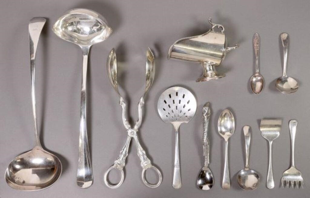 (12) GROUP OF SILVERPLATE SERVICEWARE,