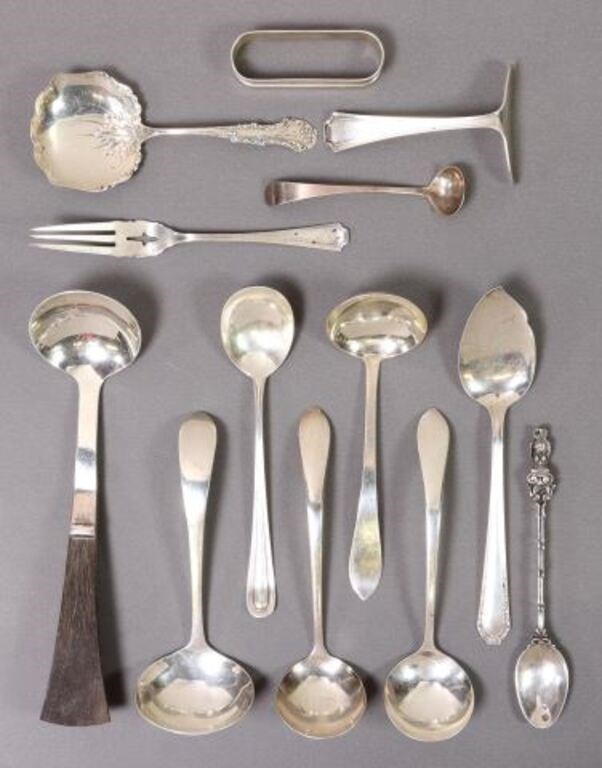  13 STERLING SILVER SERVING FLATWARE  2f7614