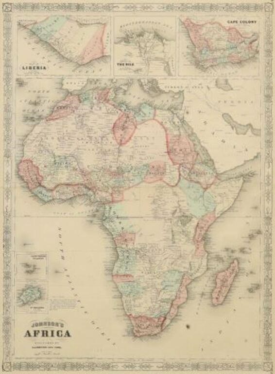 A J JOHNSON ATLAS MAP OF AFRICA  2f7643