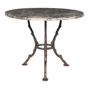 A Cast Iron Marble Top Table 20th 2f766d