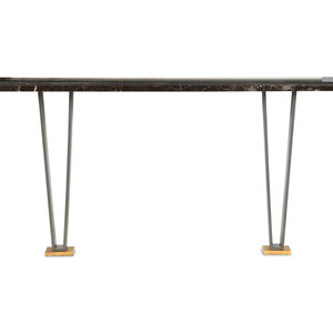 A Black Marble and Metal Console