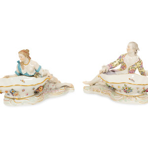 A Pair of Meissen Porcelain Figural