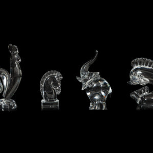 Four Steuben Glass Animal Figures
20th