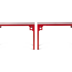 A Pair of Contemporary Red Painted 2f76b2