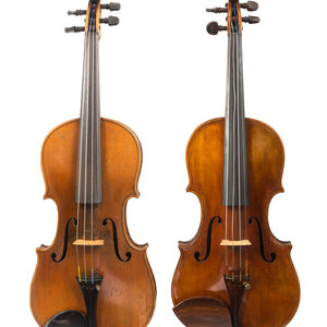 Two Reproduction Stradivarius Violins
with