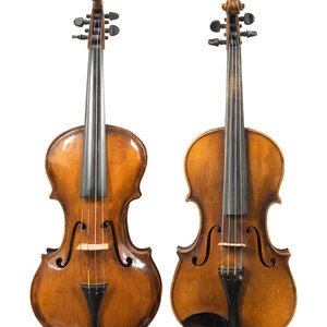 Two Violins
comprising a tiger maple