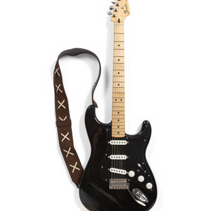 A Fender Black Stratocaster Electric