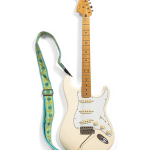 A Fender White Jimmy Hendrix Special
