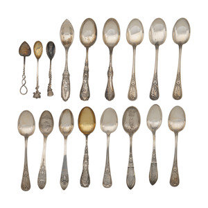 Seventeen Silver Souvenir Spoons Tiffany 2f7763