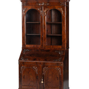 A Victorian Walnut Secretary Bookcase 19th 2f77eb