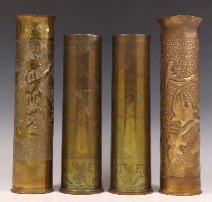 4) FRENCH WWI-ERA TRENCH ART ARTILLERY