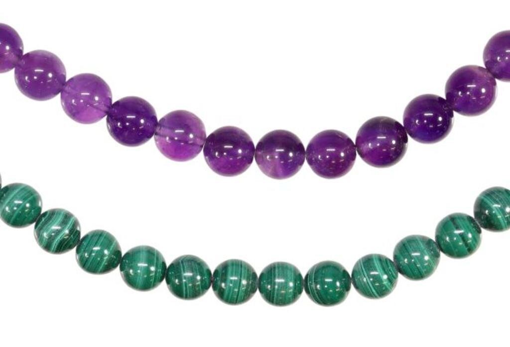  2 STRANDS OF ROUND MALACHITE 2f78fb