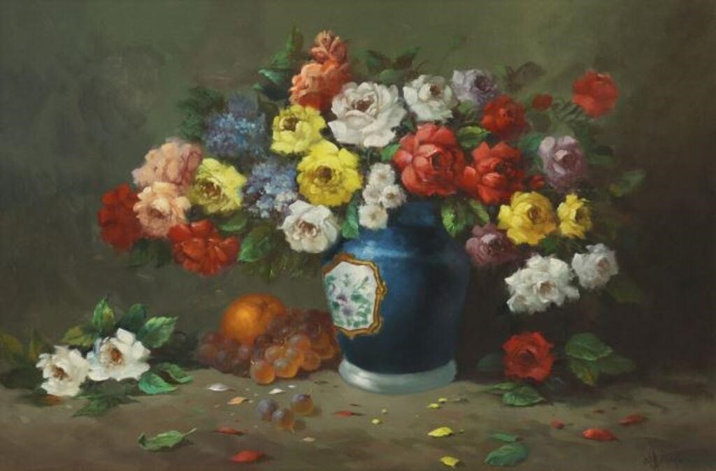 DOMINGO FLORAL STILL LIFE PAINTING  2f790a