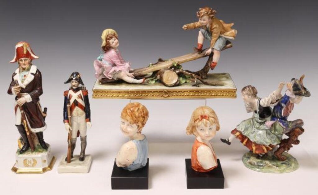  6 ITALIAN PAINTED CERAMIC FIGURES  2f7923