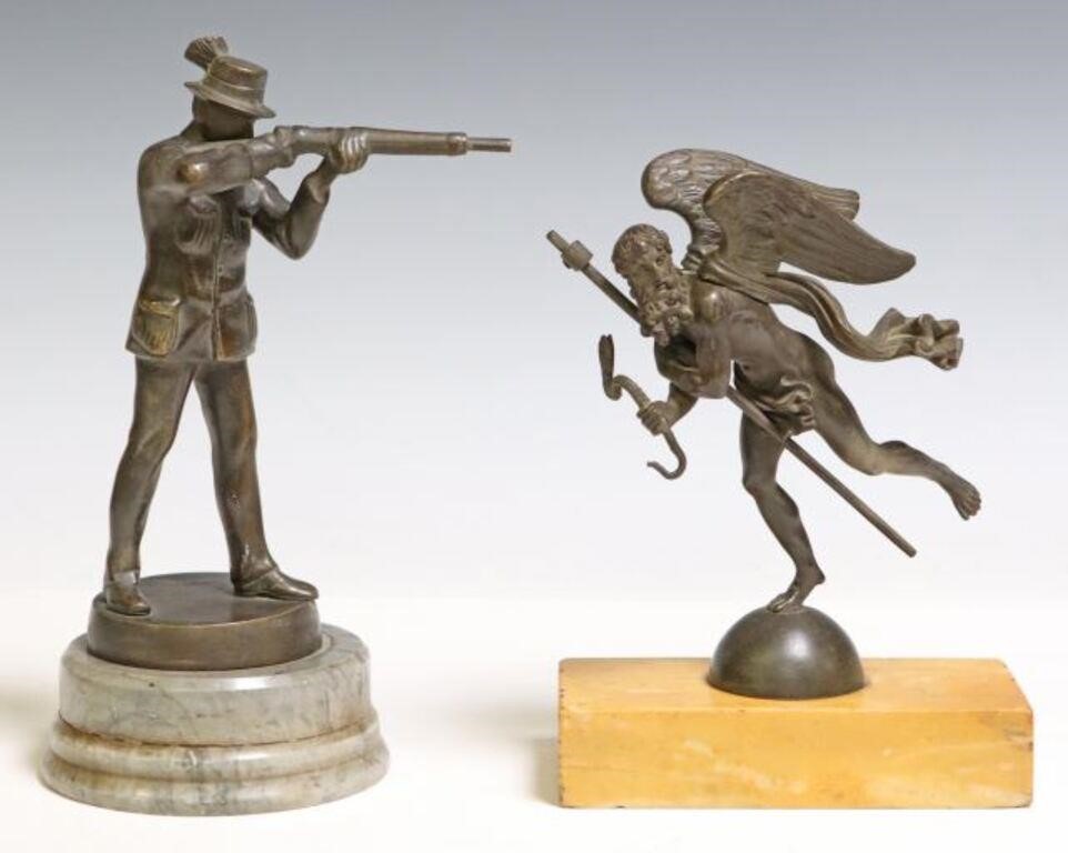  2 BRONZE SCULPTURES HUNTER  2f7941