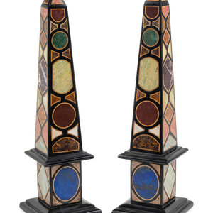 A Pair of Specimen Marble Obelisks
Height