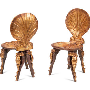 A Pair of Italian Grotto Giltwood