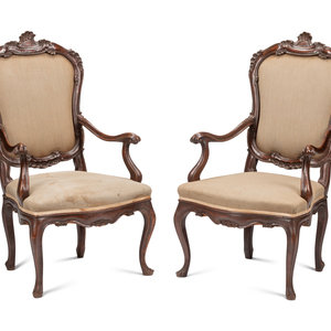 A Pair of Venetian Walnut Armchairs 18th 2f7962