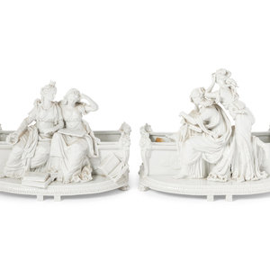 A Capodimonte Porcelain Two-Piece Table